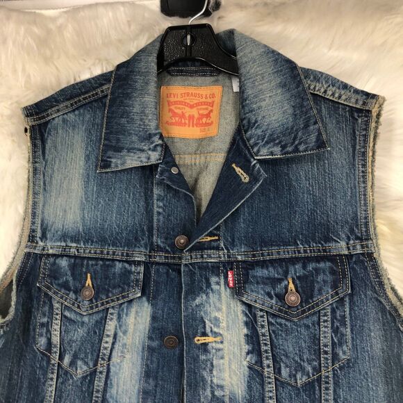Levi’s Rugged Streetwear Grungecore Denim Vest, Outerwear, 90s-Y2K  SZ L - Picture 2 of 10